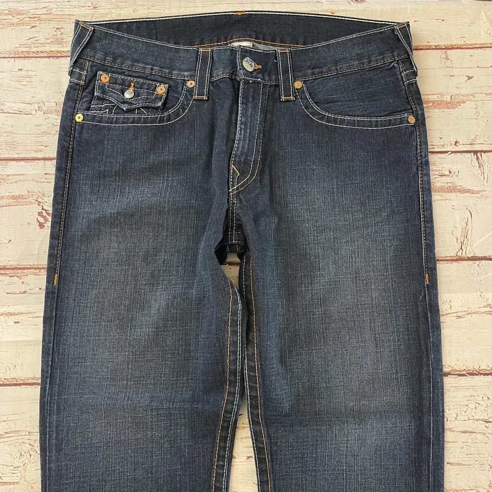 True Religion Mens‎ Original Slim Denim Blue Jeans Size 36x34 Made In USA